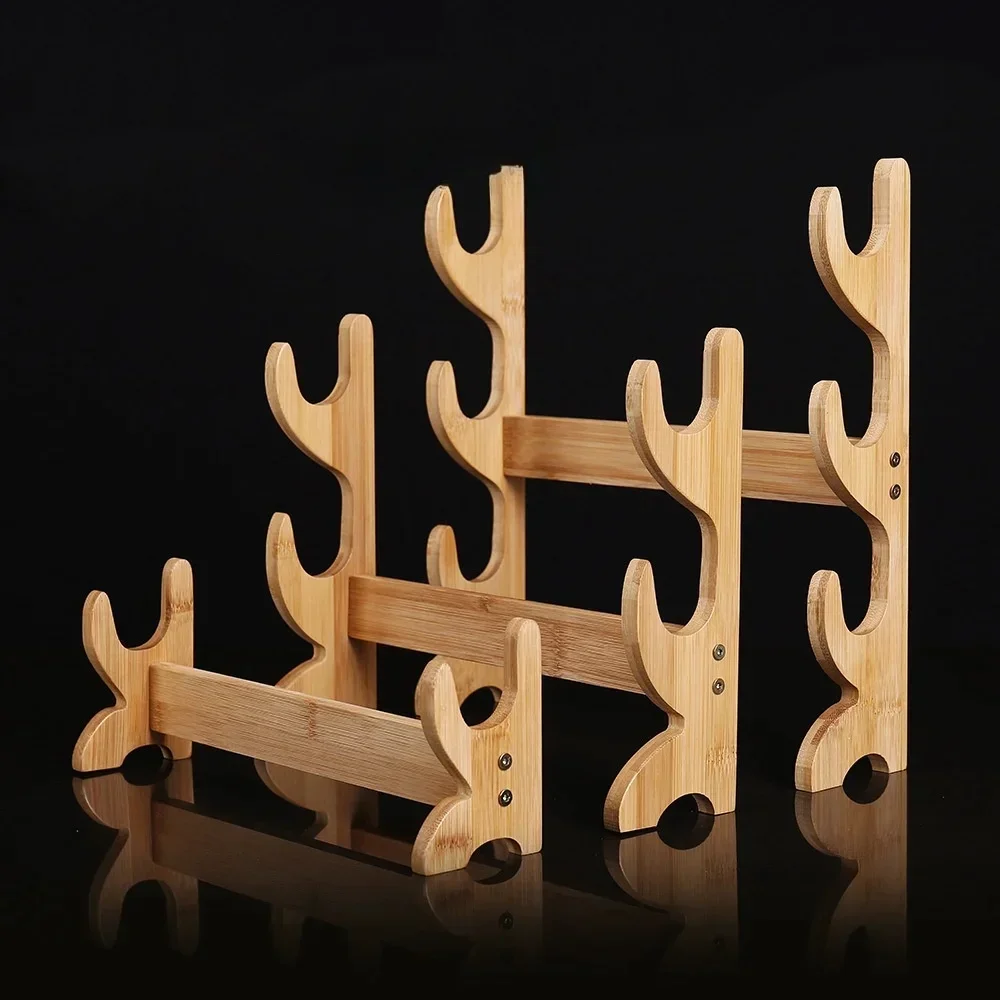 4-schichten Ständer Katana Regal Unterstützung Halter Holz Schwert Lagerung Rack Display Echte Japanische Katana Samurai Säbel Haus Dekoration