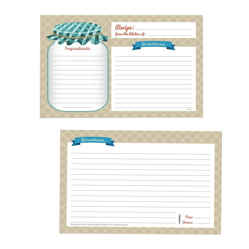 10 Sheets Kitchen Cooking Recipe Note Cards Double Sided Thick Cards for Present Dropship