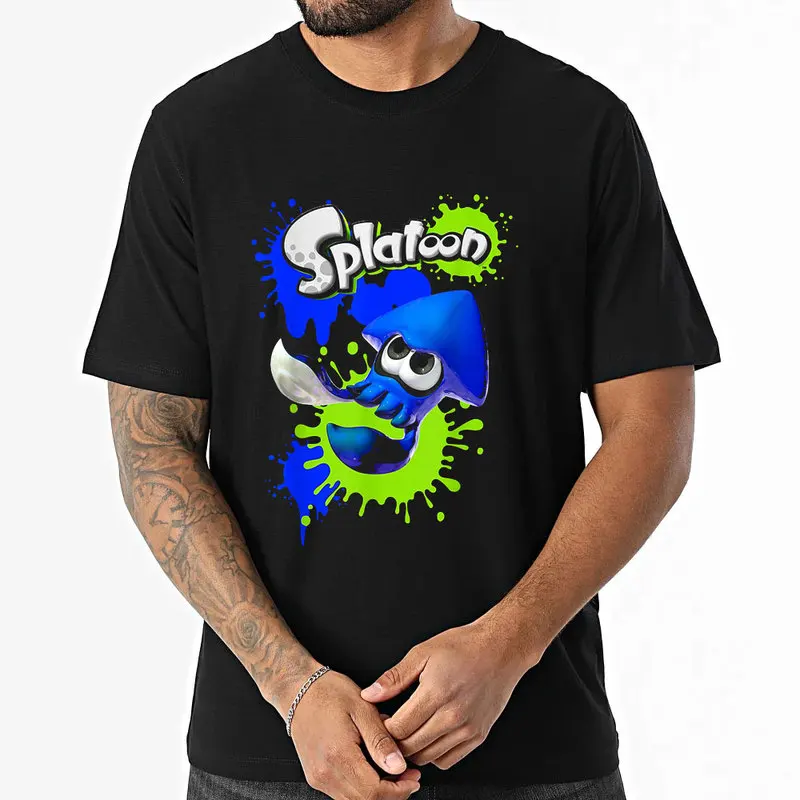 Cute Cartoon Videogame Splatoon Gift T Shirt for Gamer 1231 Short Sleeve Graphic Clothes 100% cotton Unisex Tee US Size S-6XL