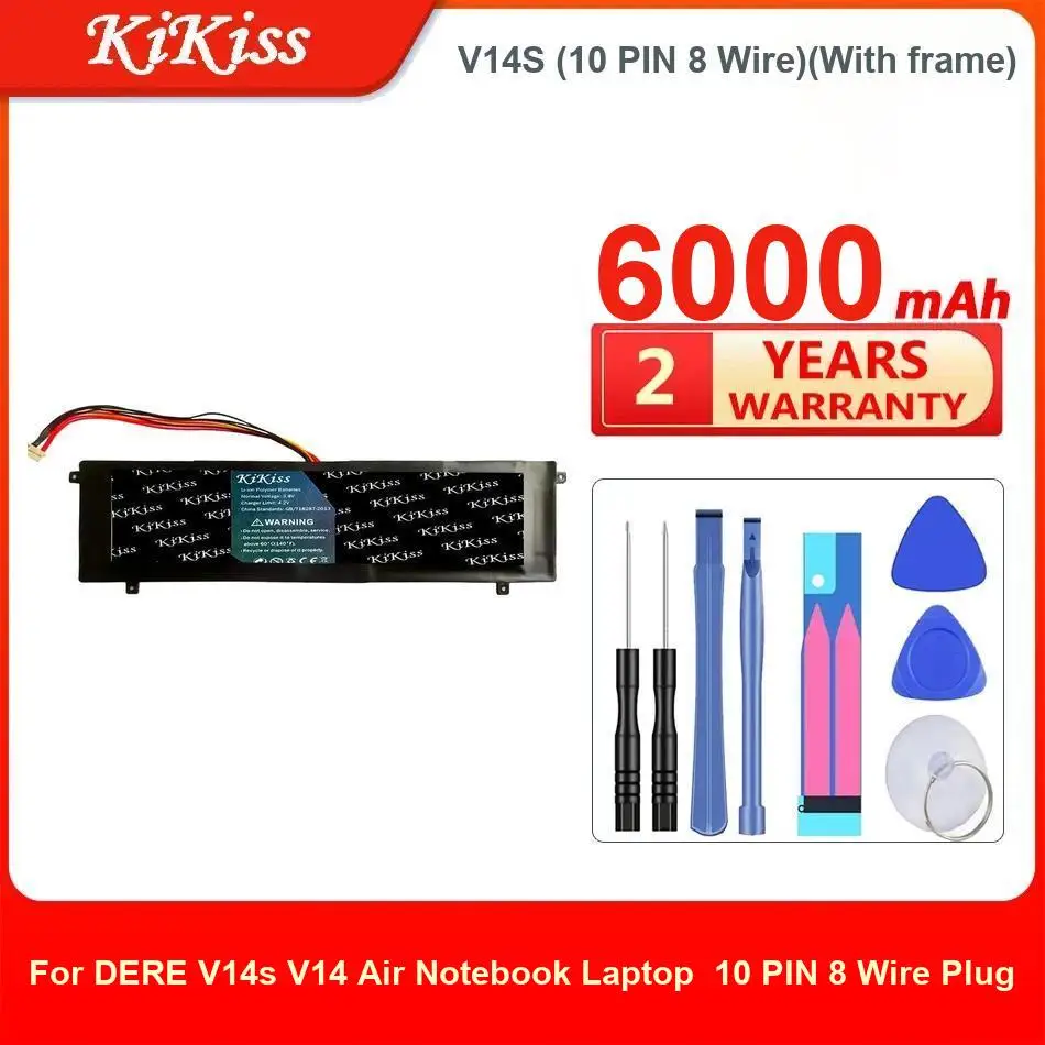 

6000Mah Kikiss Battery V14S (10 PIN 8 Wire)(With Frame) For DERE V14s V14 Air 10 Wire Plug