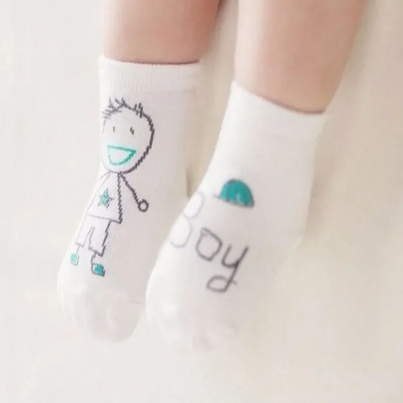 Baby socks Cartoon asymmetrical boys girls Baby floor socks non-slip cotton socks for children