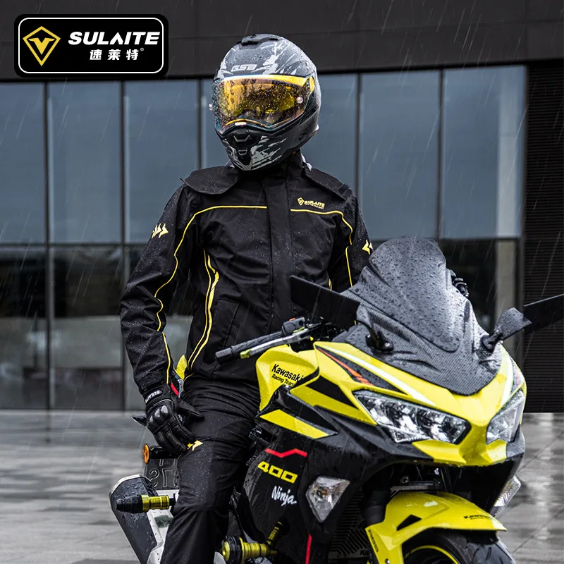 SULAITE combinaison de pluie moto équipement de pluie combinaison pour hommes et femmes vestes et pantalons réfléchissant imperméable respirant combinaison de pluie