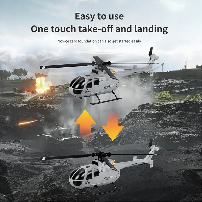 C186 Cross Border Remote Control Model Helicopter Unmanned Simulation Combat Aircraft Single Paddle Four Anti Drop Children's To