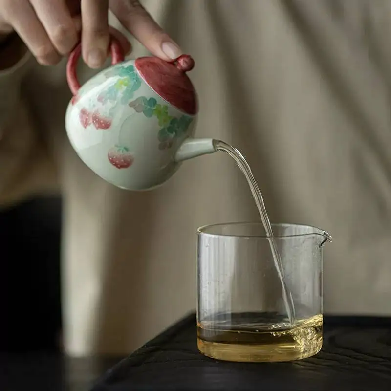 Wuyintang healing Style Hand Painted Teapot For Home Use Raspberry Pi Underglaze Ceramic Filter Teapot Kung Fu Tea Set