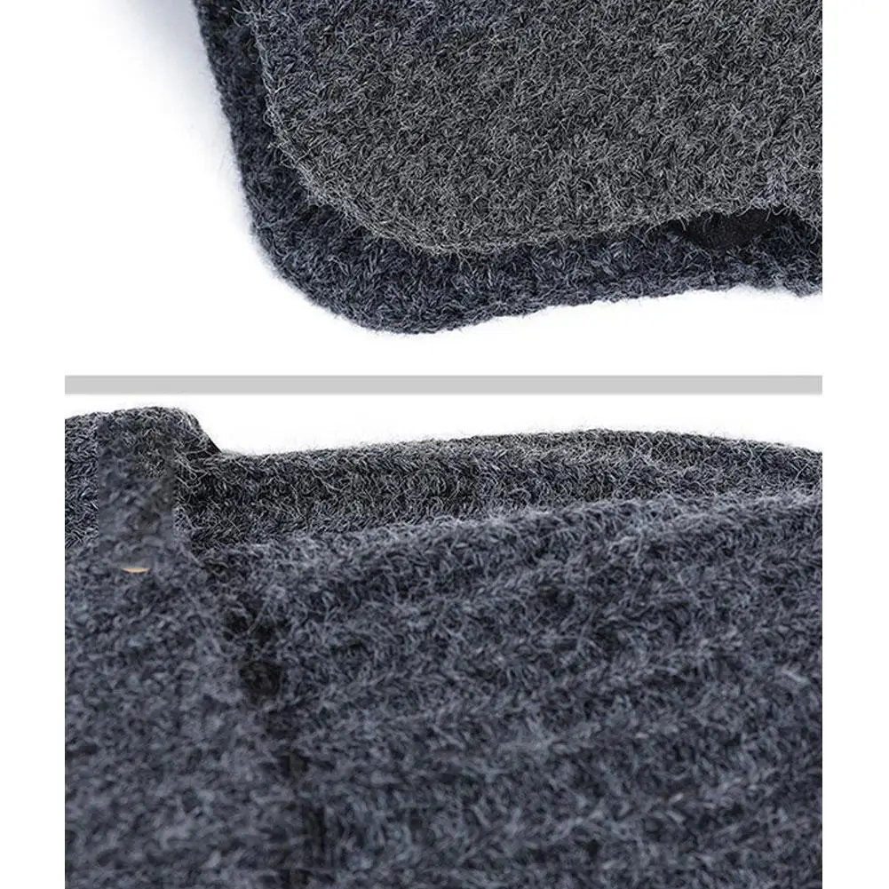 中高年向けの冬用暖かいウール帽子、男性用ワンピース雪の結晶耳保護、厚手のニット帽