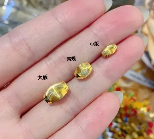 

new arrival 999 real gold olive beads fine gold olive balls loose beads