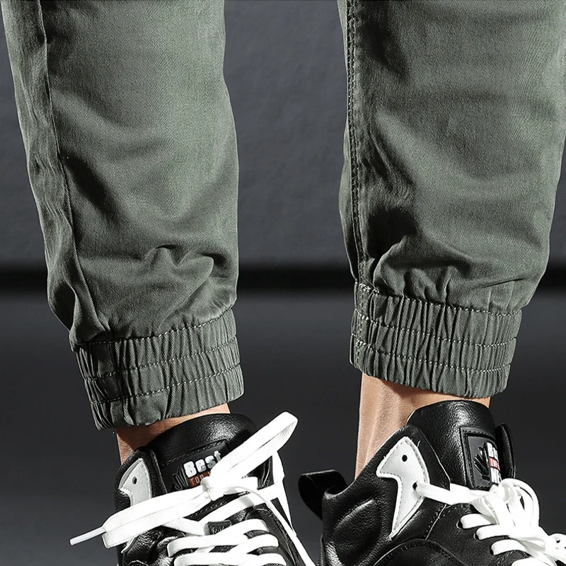 

Y2K Street Designer Fashion Men Jeans Green Stretch Loose Fit Casual Cargo Pants Men Multi Pockets Spliced Hip Hop Joggers