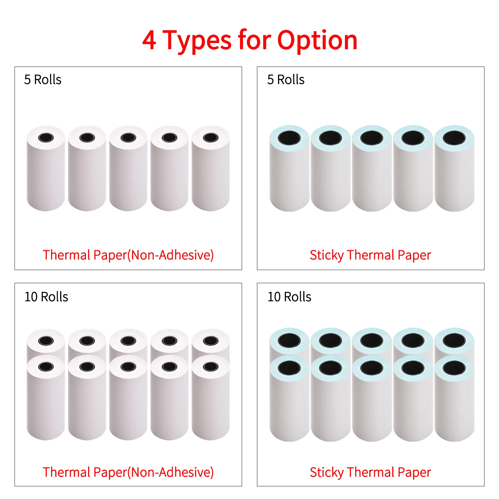 5/10 Rolls 57x30mm Self-Adhesive Direct Thermal Paper Printable Sticker Paper BPA-Free Waterproof Oil-proof Sticky Paper Roll