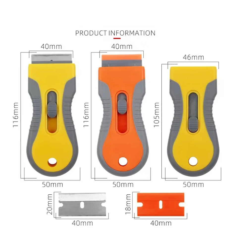 Glue Removal Blade Glass Oven Razor Scraper Plastic Handle Razor Spatula Car Film Tool Window Phone Cleaning