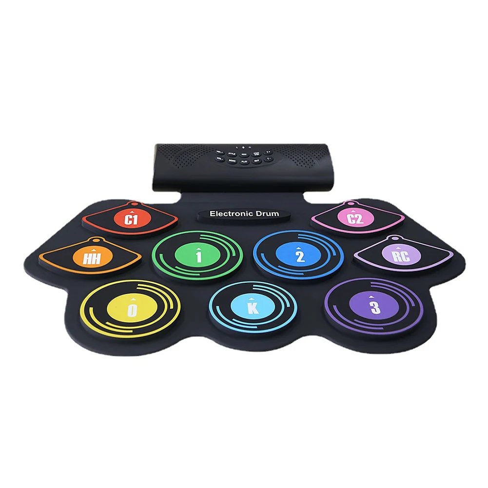 

Electronic Drum Set Built-in Speaker 9 Pads Roll Up Drum Kit with Drumsticks Sustain Pedal Christmas Birthday Gift