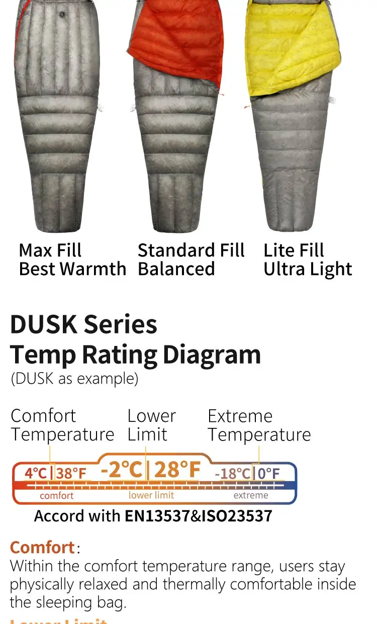 WIND HARD DUSK Upgrade 7D DWR Nylon 800FP Ultradener Schlafsack Down Pro Ultraleichte Camping Wandern Rucksackreisen Schlafsäcke – Detail 5