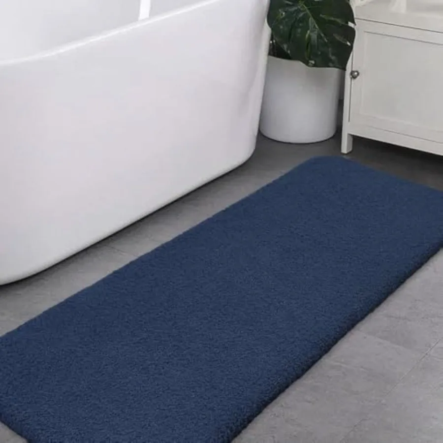 

Long Bathroom Rugs Runner Bath Runner Rugs for Bathroom Non Slip Extra Soft Absorbent Long Bath Mat Microfiber Shaggy Thick Lux