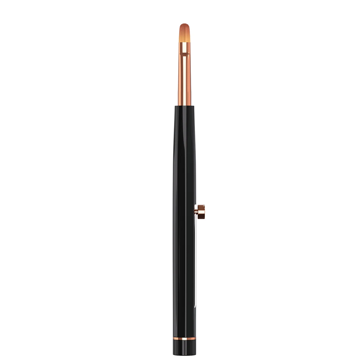 فرشاة سوداء قابلة للسحب على شكل بندق محملة بنابض، فرشاة خطافية تلسكوبية بتصميم قابل للفصل، سهلة تخزين صالون الأظافر