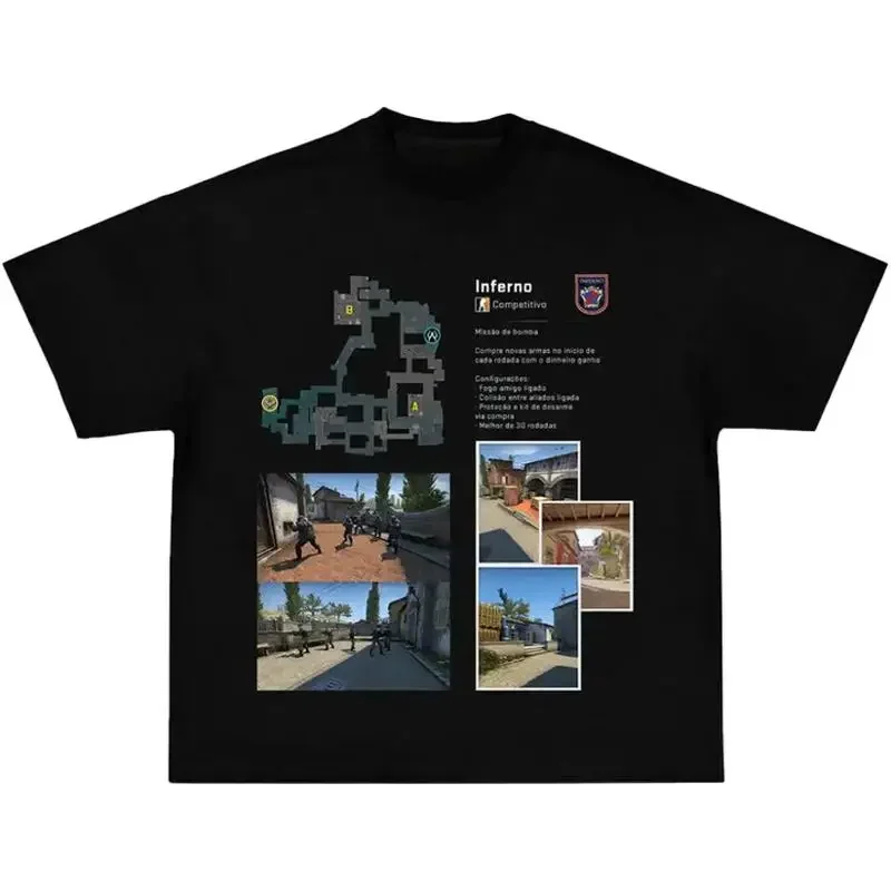 Inferno Map Cs Go T Shirt Gamer S 5Xl