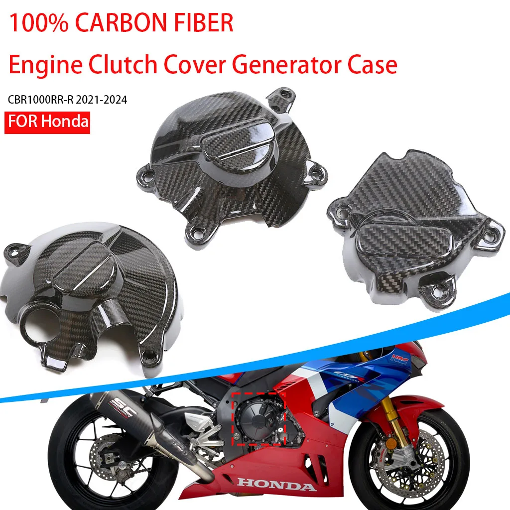 

AKOSO Motorcycle For Honda CBR1000RR-R 2021-2024 100% Carbon Fiber Engine Clutch Cover Generator Case Protector Part Accessories