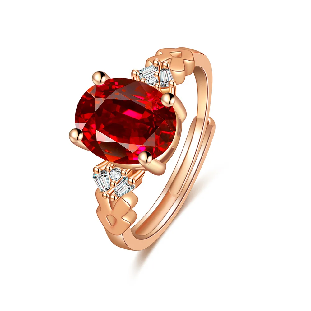 

Светлое роскошное модное красное овальное кольцо с цирконом из стерлингового серебра 925 пробы, подарок на день рождения, годовщину