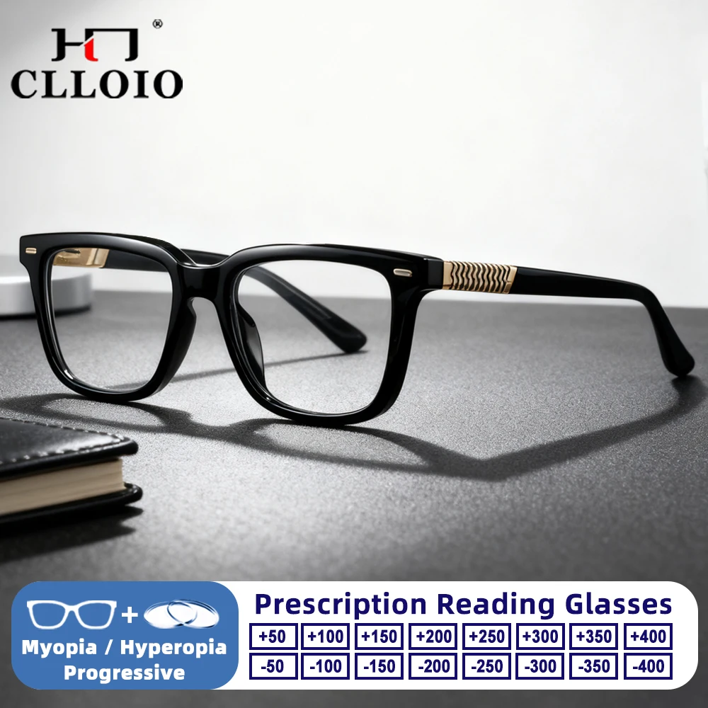 

CLLOIO New Fashion Men Reading Prescription Glasses High Quality Myopia Optical Glasses Blue Light Blocking Progressive Eyeware