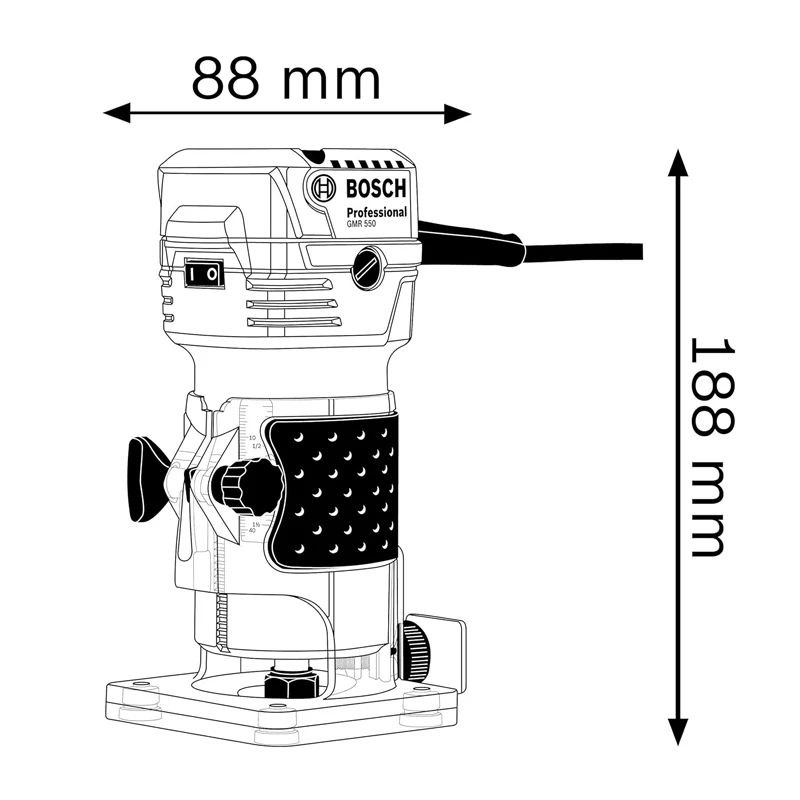 BOSCH GKF550 Palm Router 550W Decoration Carpentry Professional Level Trimming Machine Wired For 220V