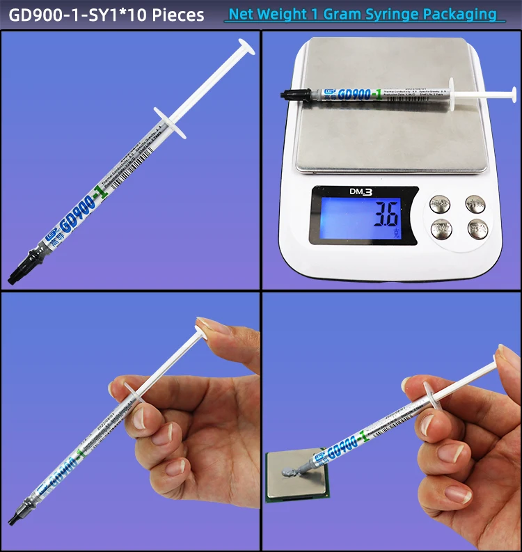 Nettogewicht 1/3/7/15/30 Gramm Grau GD900-1 Wärmeleitende Fettpaste Gips Kühlkörperverbindung für CPU GPU SSY BX CB CN ST – Detail 5