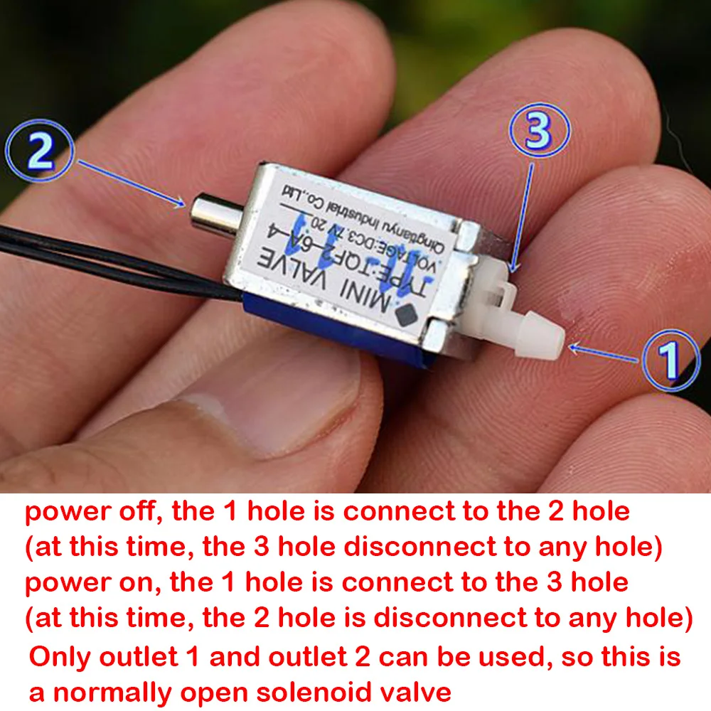 Normally Open Solenoid Valve DC 3V-5V Electronic Control Valve 2-position 2-way Switch for Medical Instrument Beauty Instrument
