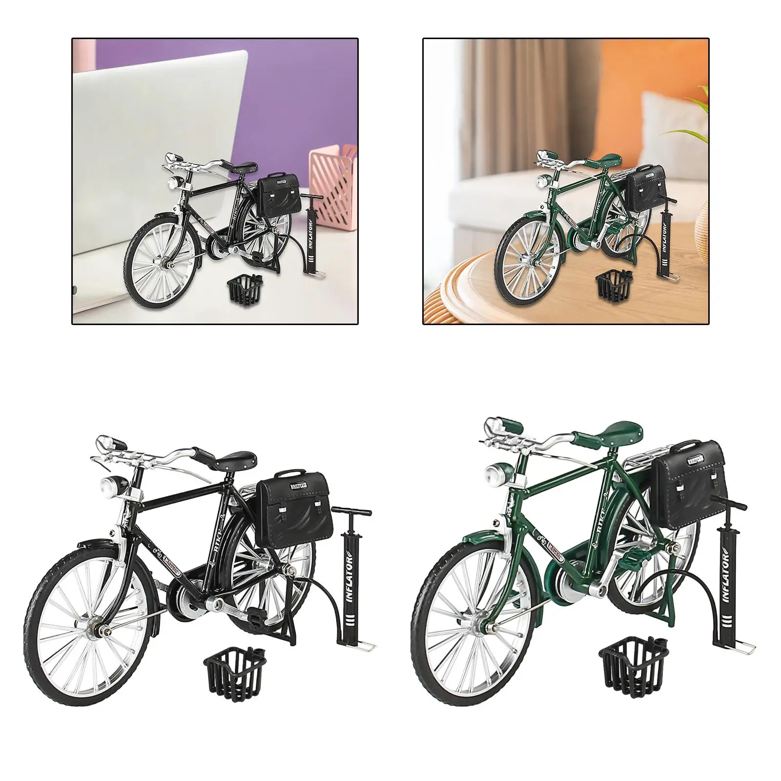 1:10 Bike Model Collections Vehicle Handicraft Vintage Bicycle Model Ornament for Club Indoor Desktop Teaching Decoration