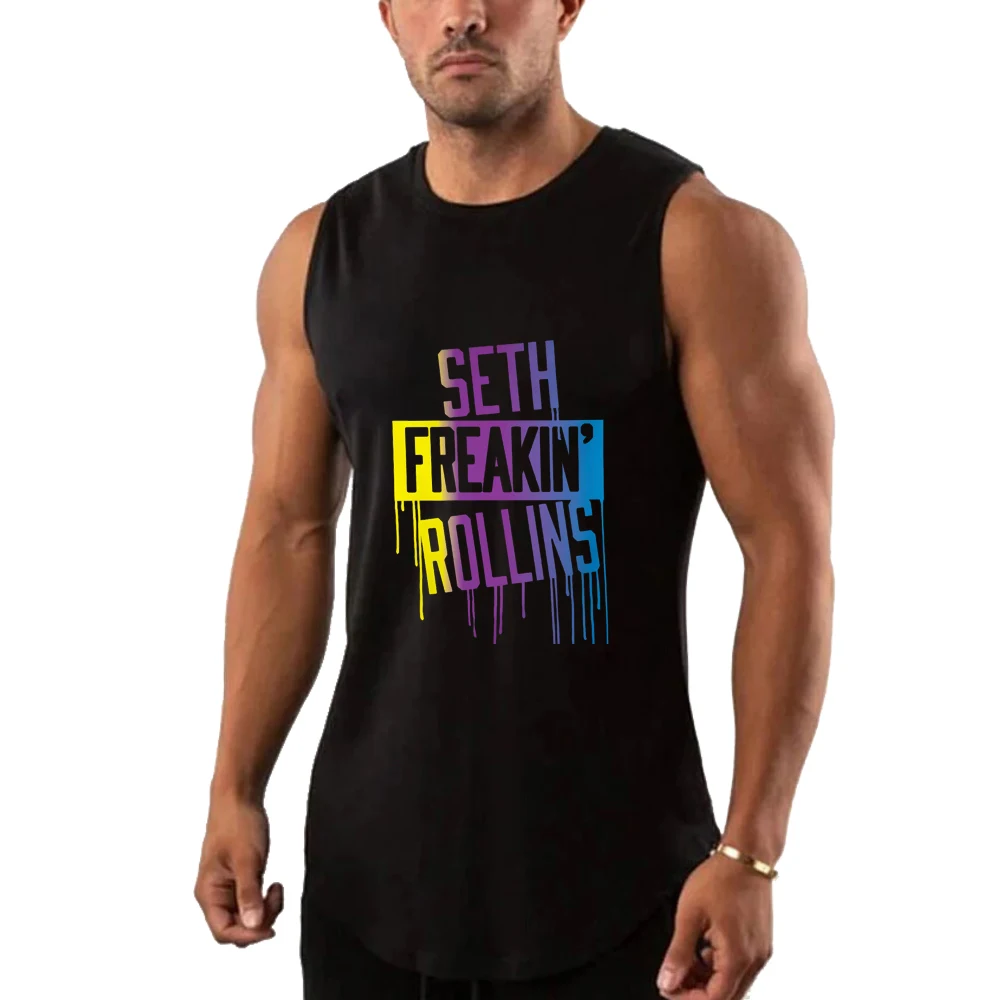 Men's Wrestling Fans 2025 Summer New Seth Rollins Black Tank Top Street Casual Fashion Top