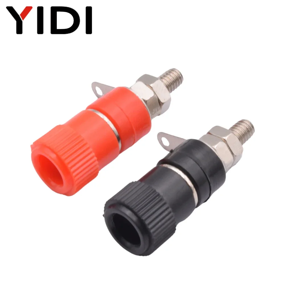 10pcs Audio Amplifier Speaker Cable Binding Post Terminal Connector Nickel Plate Red Black 4mm Banana Plug Female Jack Socket