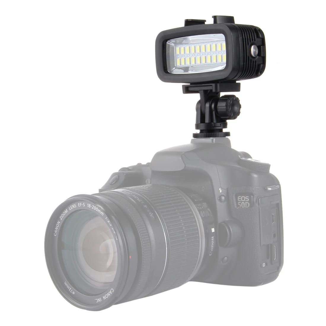 PULUZ IPX8 Waterproof Camera Diving LEDs Light with Hot Shoe Adapter For GoPro DJI Xiaoyi Action Camera, Canon Sony Camera