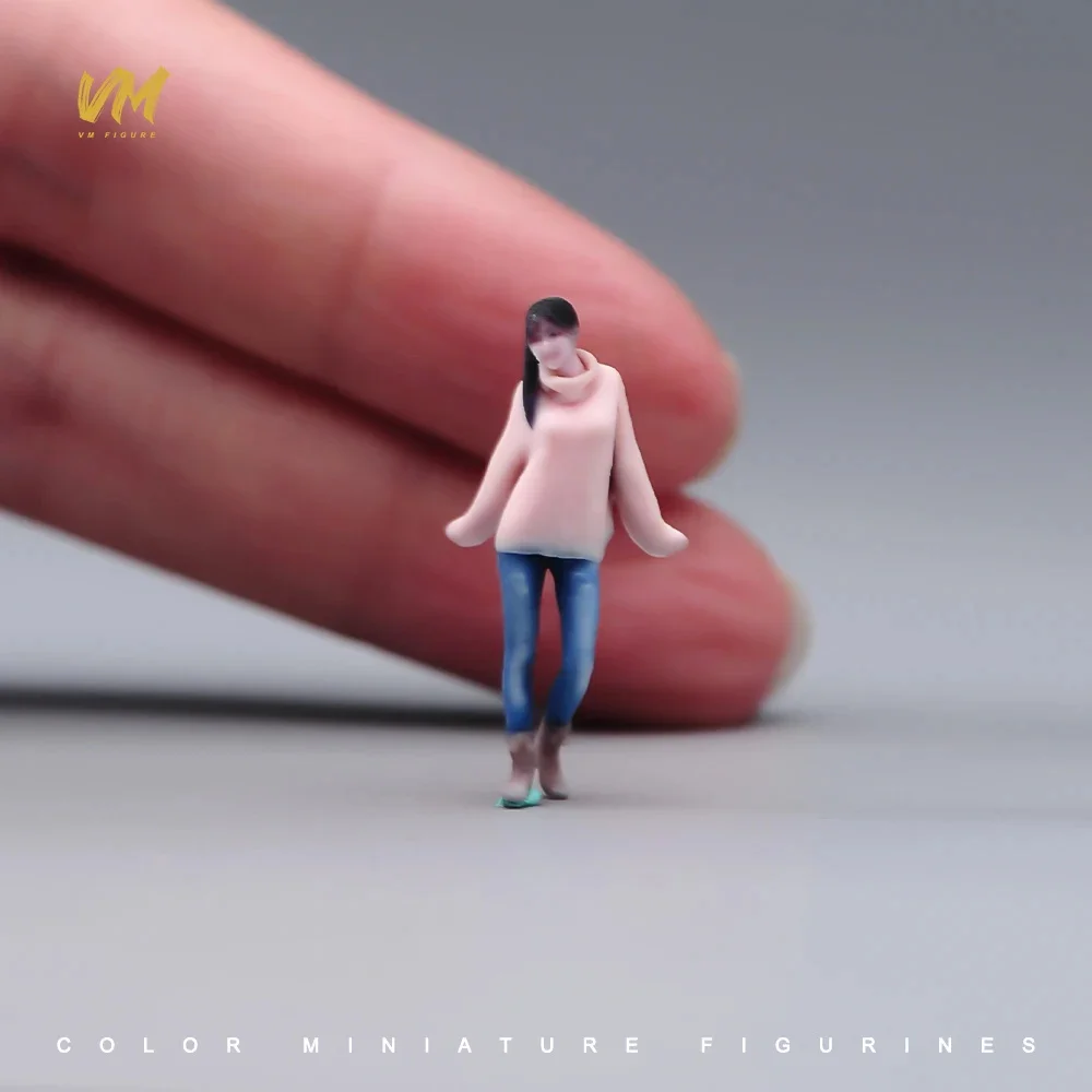 Miniaturfigur im Maßstab 1/64 Coole Business-Kleidung für junge Männer und Frauen 3D-Druck Mini-Puppe für Automodell-Dekoration und Ausstellung – Detail 15