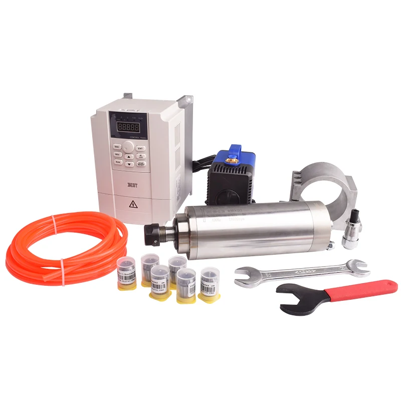 Cheap Price High Speed GDZ 2.2kw 24000rpm 400Hz Spindle And BEST VFD Inverter 220V Er20 Water Cooled Spindle Kits For CNC Router