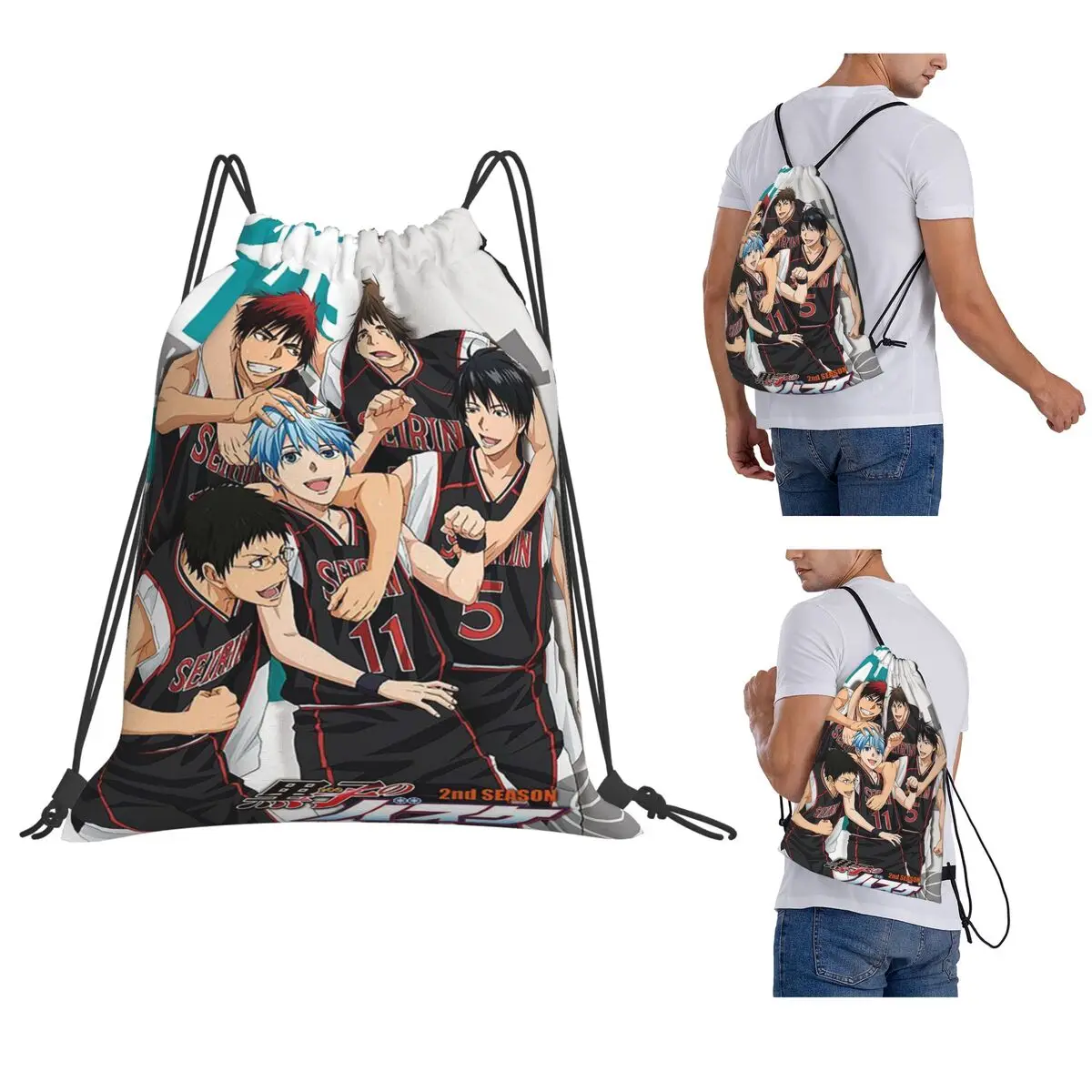 

Basketball Kuroko No Basket Anime Backpacks Portable Drawstring Bags Sports Bag Book Bags for Man Woman School