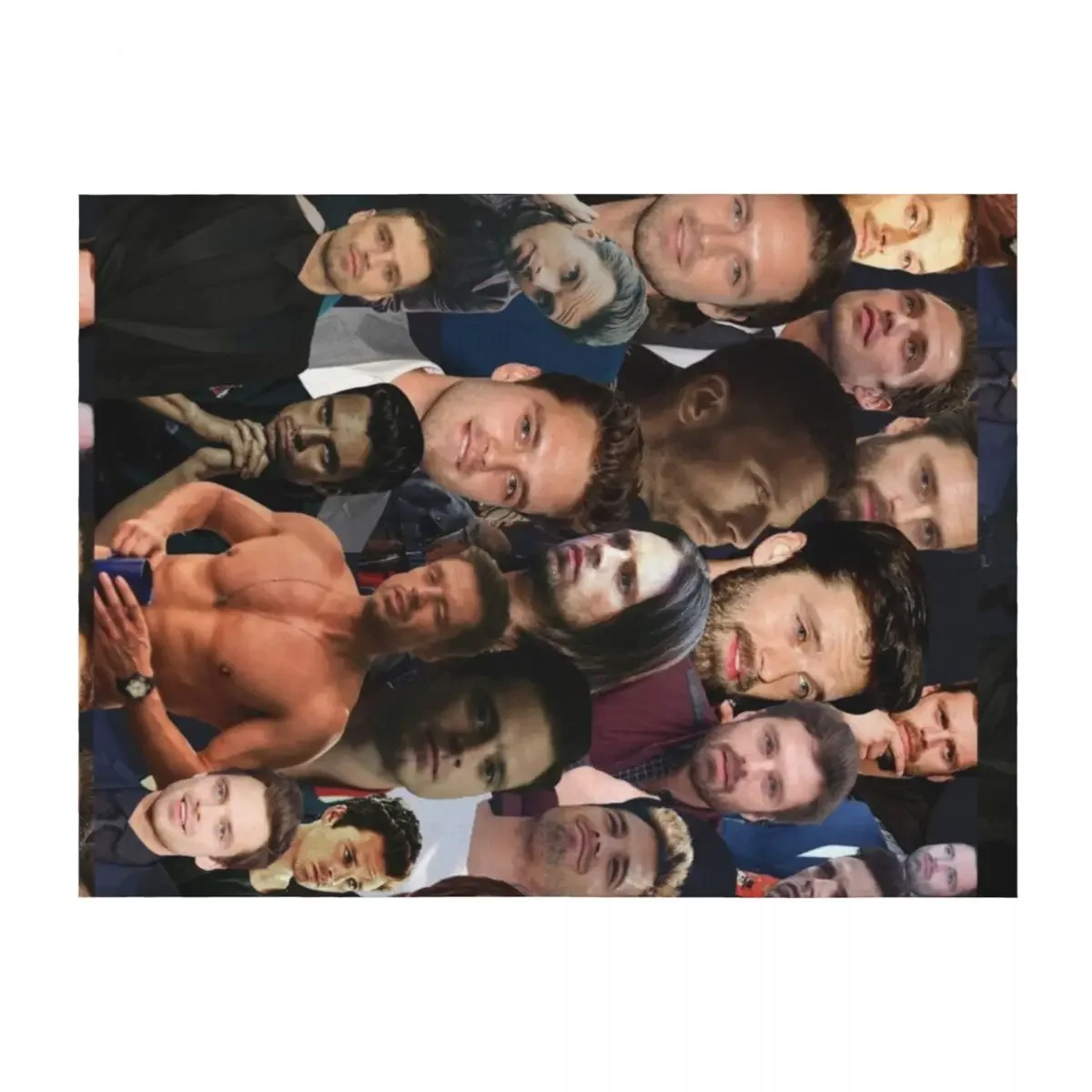 

Sebastian Stan photo collage Throw Blanket Plaid Thermal Bed covers Cute Blankets