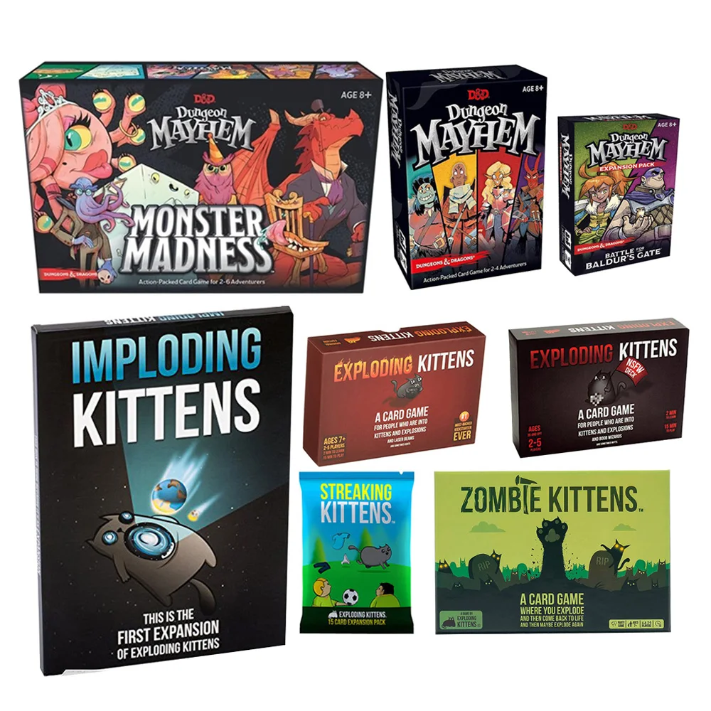 Expode kittens Baldur\'s Gate Dungeon Mayhem Baldur\'s Gate Dungeon Mayhem настольные игры Монстр безумие карта Английская версия экспорт зомби