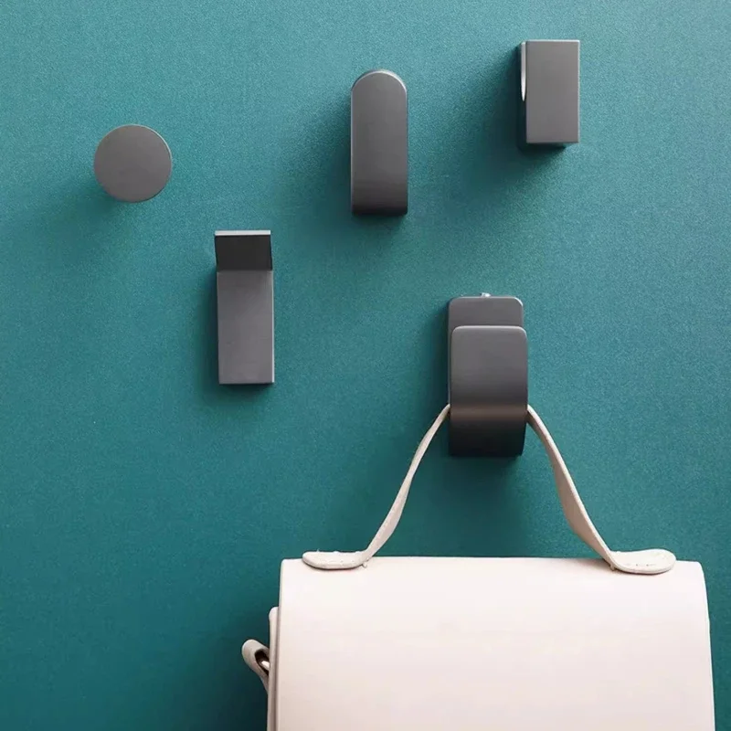Grey brass, bathroom wall punched with coat hooks, bathroom clothes wardrobe coat hooks