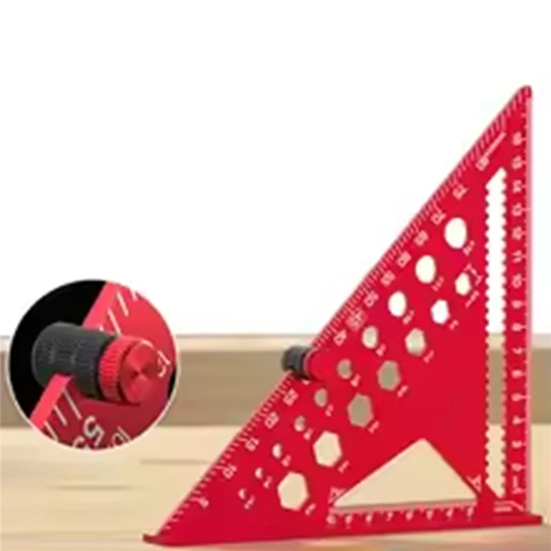 B23B Righello per marcatura ad angolo retto con perno di posizionamento, strumento ad alta precisione multiangolo per la lavorazione del legno con righello triangolare