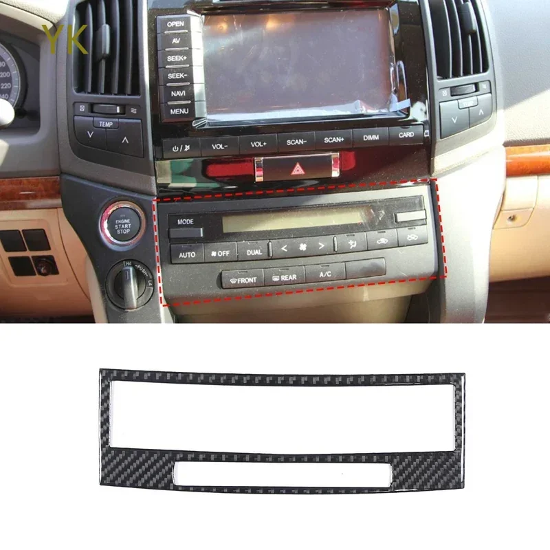 

Для Toyota Land Cruiser 2005-2012 мягкое углеродное волокно, центральное управление автомобиля, кондиционер, панель переключателя, накладка, автомобильные аксессуары