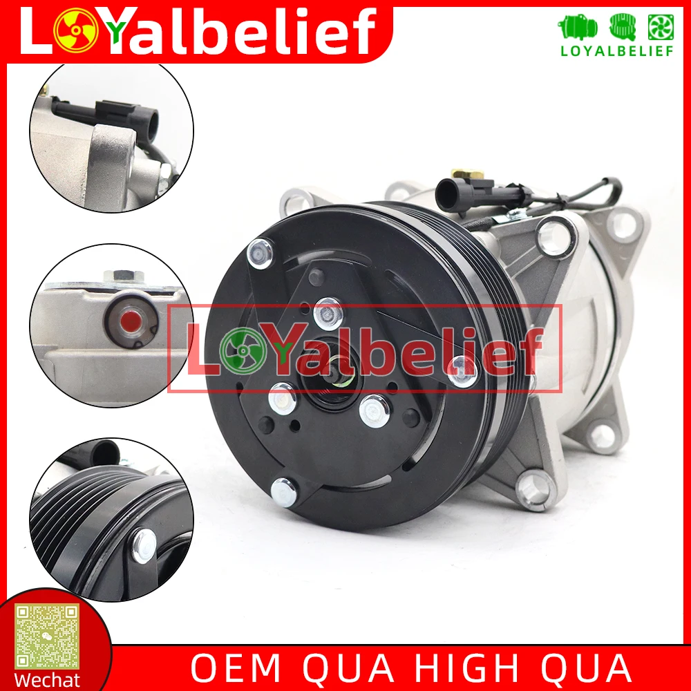 V5 AC Compressor with Clutch For Ferrari F550 F575 F612 456 550 575 612 170594 204539 164547 15144 6580332 6 Grooves 12V