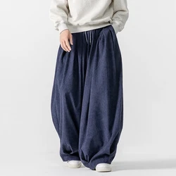 Corduroy Men Haren Pants Loose Sweatpants Wide Leg Pants Male Harajuku Embroidery Trousers Jogger Casual Pants Men Streetwear