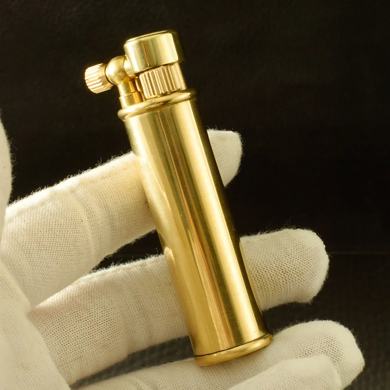 3 Style Retro Cylindrical Brass Kerosene Oil Lighters For Pipe Cigarette