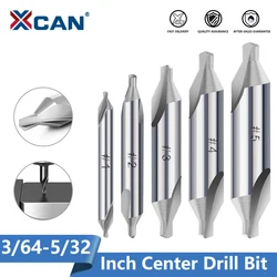 XCAN 1/5pcs HSS Center Drill Bit 60 Degree Countersinks Angle Bit Metal Drill Bit 3/64 1/16 3/32 7/64 5/32 Drilling Tool