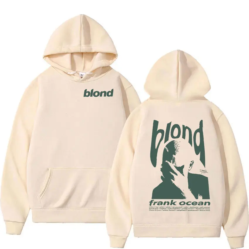 Rapper Frank New Album Print Hoodie Men Hip Hop Clothing Blond Pullover Sweatshirt Unisex Fashion Casual Ocean Oversized Hoodies