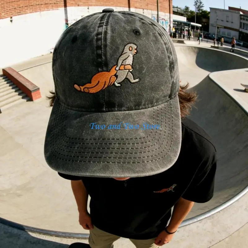 HX6F Trendy Monkey Pattern Baseball Hat Lightweight Cotton Sunhat For Daily Wear