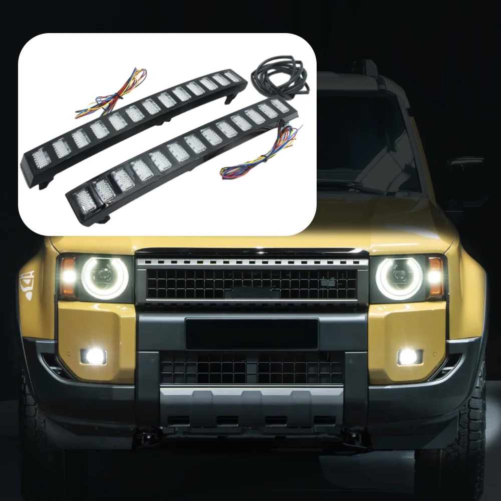 

Для Toyota Prado LC250 2024 1 пара светодиодных дневных ходовых огней, указатель поворота, противотуманная фара белого/янтарного/синего света, рулевой сигнал