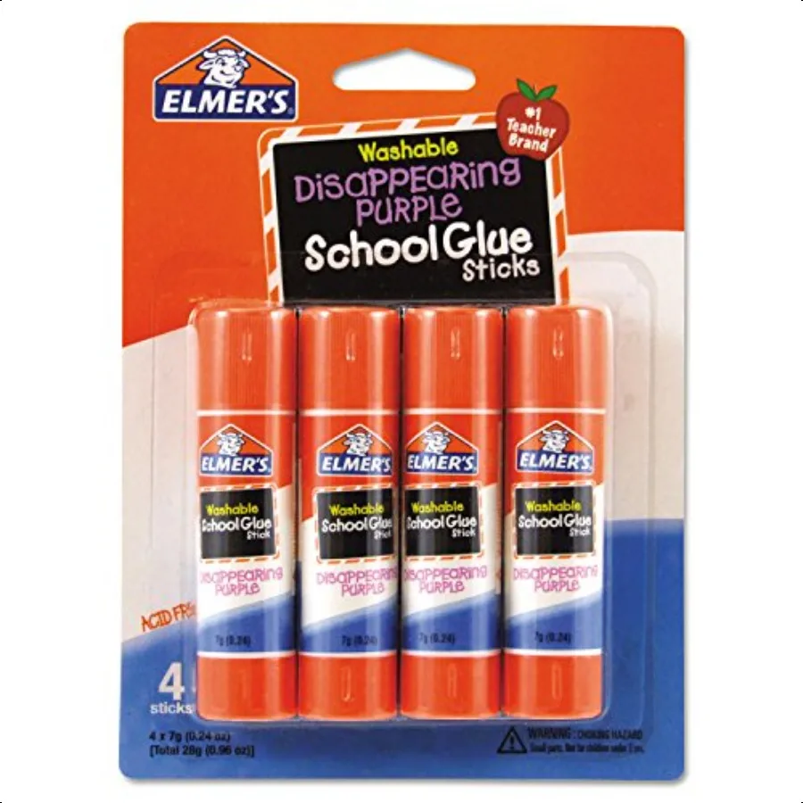 

Elmer's E543 Washable School Glue Sticks Disappearing Purple 4 Pack