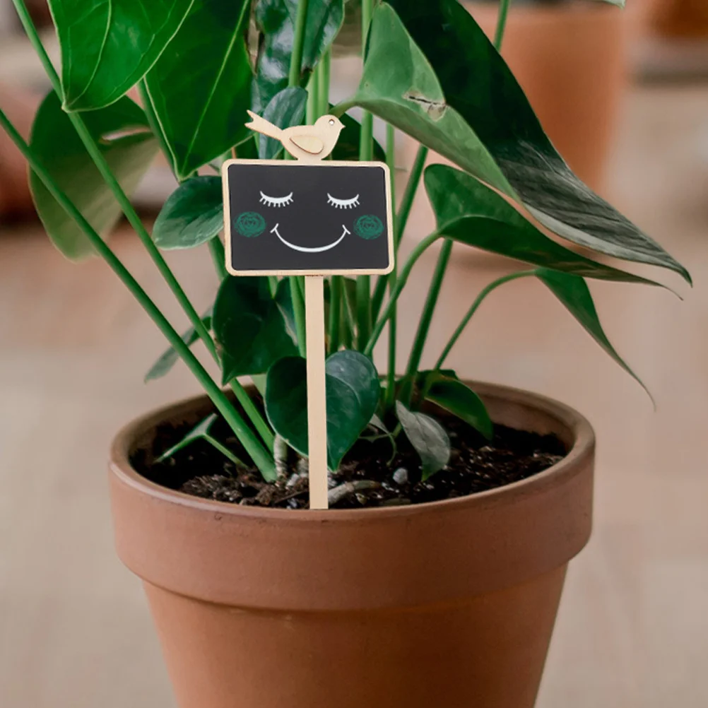 

10Pcs Plant Marker Wood Chalkboard Stakes Reusable Garden Tags Flower Identification Name Stakes for Balcony Plants