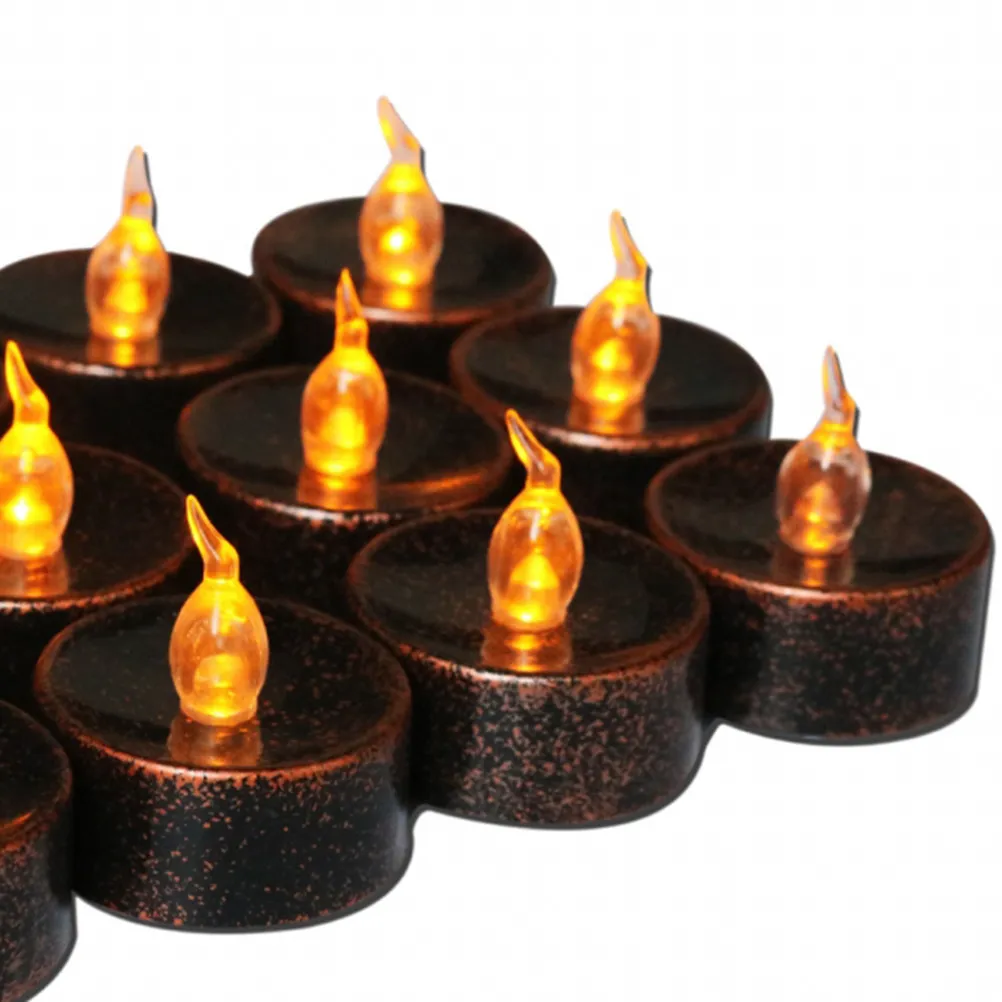 6Pcs LED Electronic Tealight Candles Halloween Decor Flameless Light for Christmas Thanksgiving Festival Table