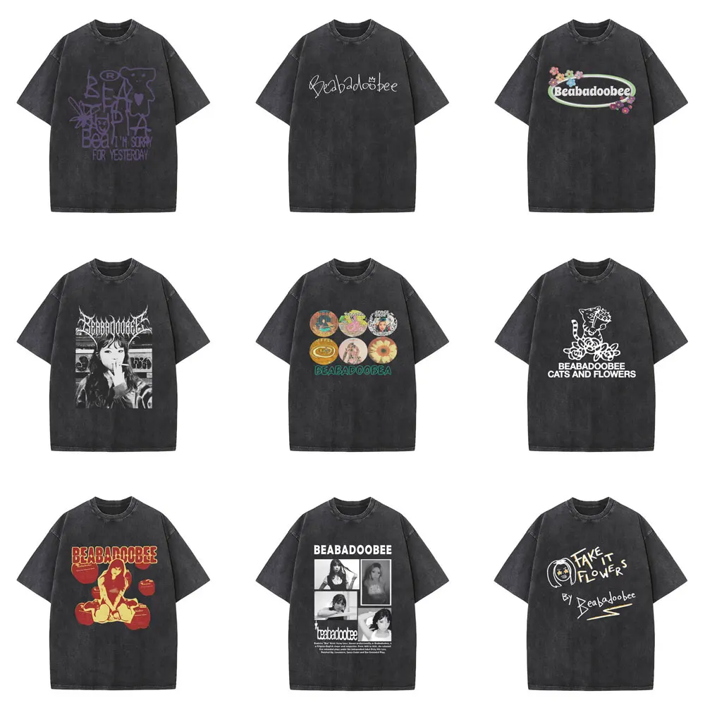 

Washed Vintage Beabadoobee Merch T-shirt Men Women Fashion High Quality Cotton T Shirts Unisex Y2k Vintage Oversized T-shirts