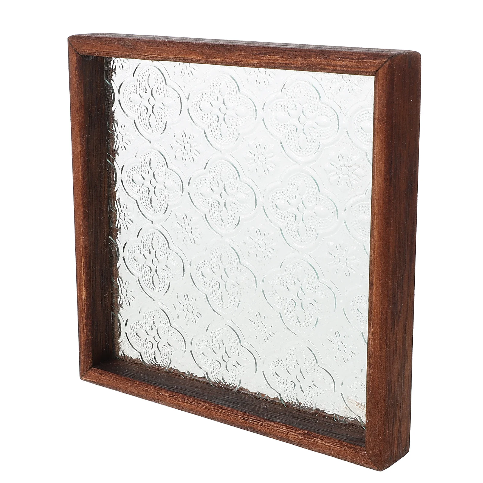 

Wooden Tray for Tea Ceremonies Snacks Jewelry Display Elegant Crystal Shaped Design Sturdy Glass Tray for Home Decor