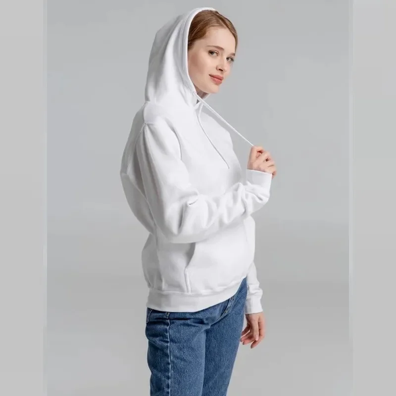 American Lazy Chic Hoodie Women Autumn Winter Long Sleeve Loose Korean Retro Fleece Thickened Couple Jacket Trendy