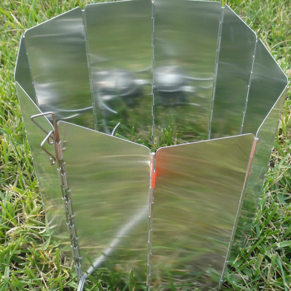 

10PCS Folding Stove Wind Screen Aluminum Alloy Outdoor Camping Hiking Cooking Foldable Storage Space